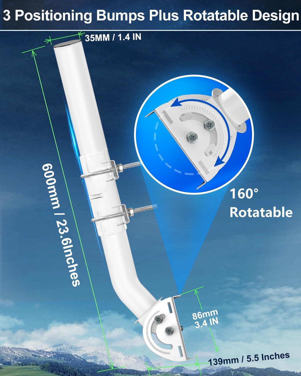 Richbarn Adjustable Starlink Mounting
Kit,Starlink Wall/Roof/J Pole Mount with Starlink Mount Adapter Compatible
with Starlink Internet Kit Satellite V2 Rectangular Dish,White - Kenya - Image 4