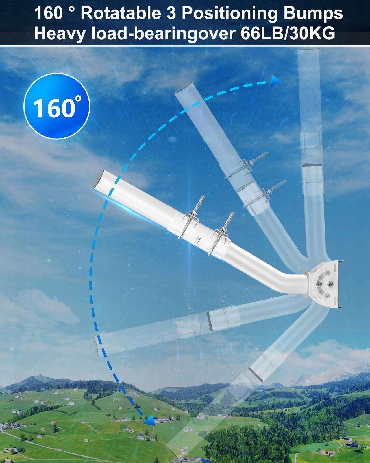 Richbarn Adjustable Starlink Mounting
Kit,Starlink Wall/Roof/J Pole Mount with Starlink Mount Adapter Compatible
with Starlink Internet Kit Satellite V2 Rectangular Dish,White - Kenya - Image 5