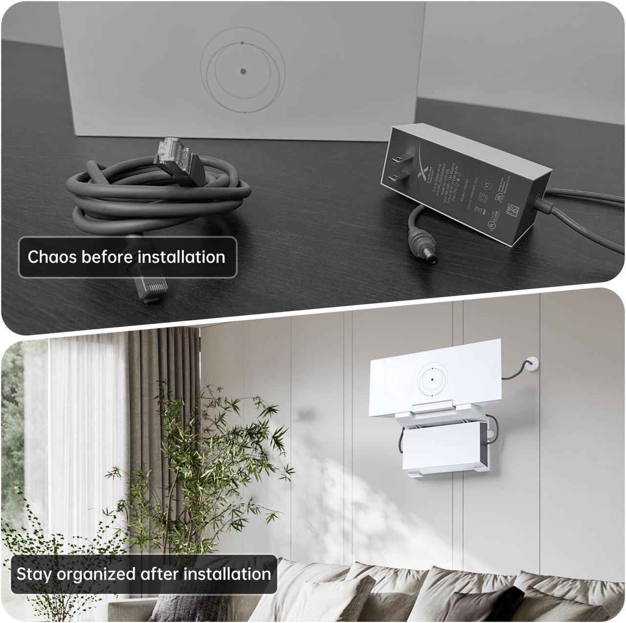 NGAKONA Mount for Starlink Mesh Router
Gen 3 + StarLink Power Supply Brackets Holder V3 - Star Link Internet Kit
Satellite, Signal Integrity Space Saving, ABS Stability Wall Holder (2 in 1
Mount) - Kenya - Image 4