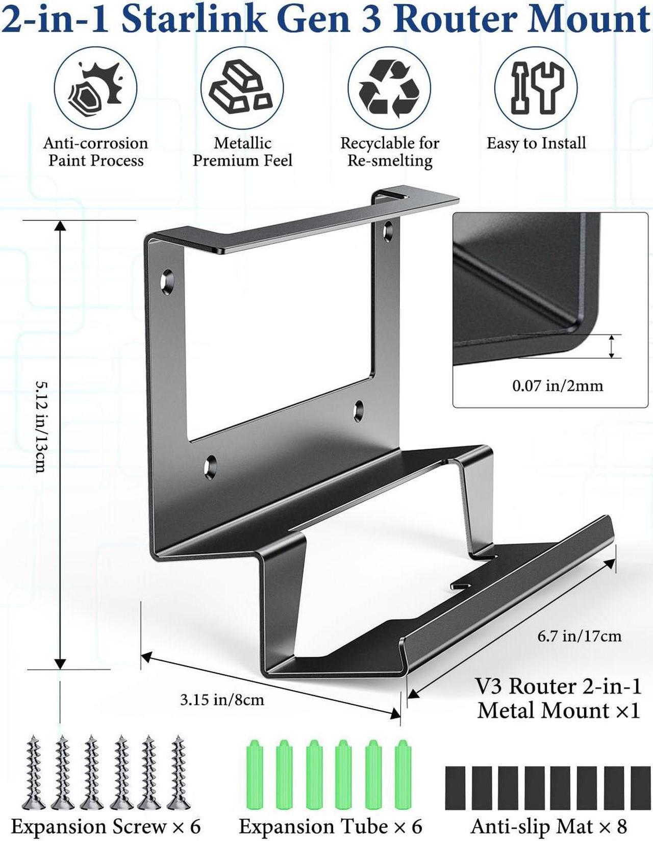 Starlink Gen 3 Router Mount, Starlink
Standard V3 Mesh Router Gen3 & Power Supply 2-in-1 Metal Wall Mount
kit,Starlink Mounting Kit Accessories for Starlink V3 & Gen 3 Mesh Router
Node - Kenya - Image 2