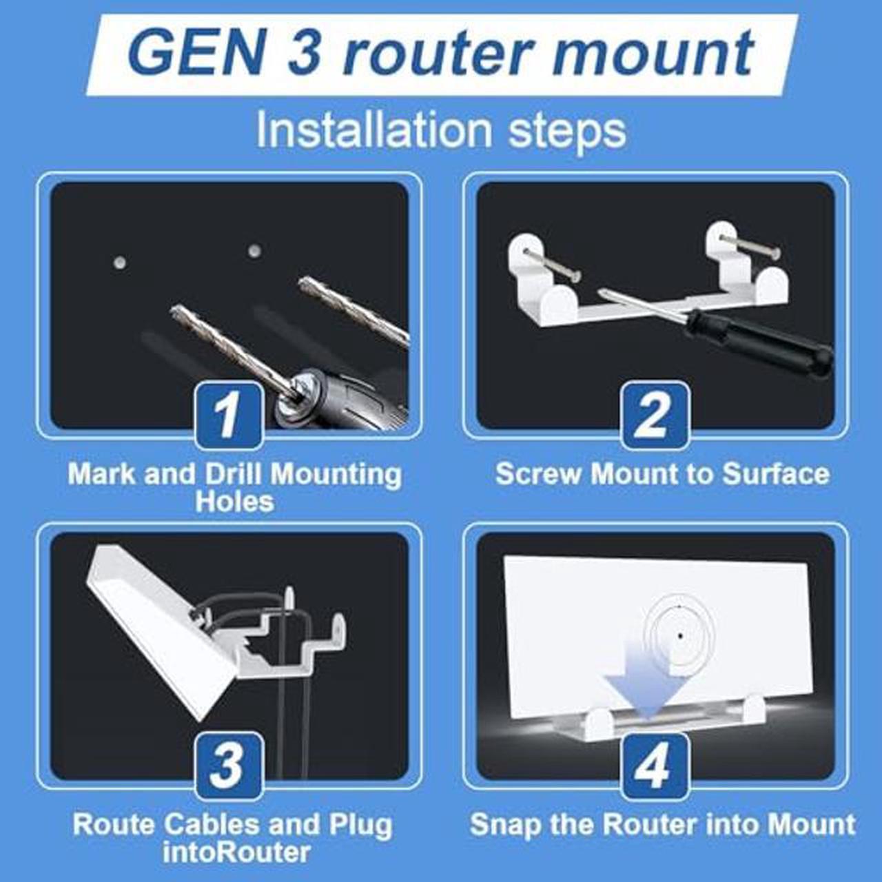 Starlink Gen 3 Router Mount Starlink V3
Power Supply Bracket, Starlink Gen 3 Mount, Metal Wall Mount Kit - Kenya - Image 4