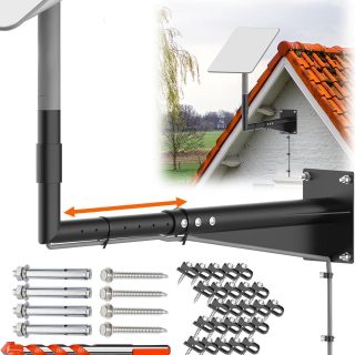 26 Inch Starlink Long Wall Mount,Scalable
Extended Starlink V2 Wall Mount, Heavy Duty Starlink Mounting Kit with
Starlink Adapter, Starlink Pole Mount for Starlink Internet Kit Satellite - Kenya