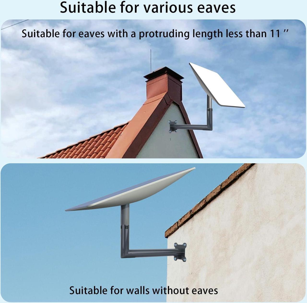 Long Wall Mount Compatible with Starlink
V2, Roof Mounting Kit Pole Mount Roof Mount Heavy Duty Wall Eave Mount Rack
Kit Mounting Bracket for Internet Kit Satellite Accessories - Kenya - Image 4