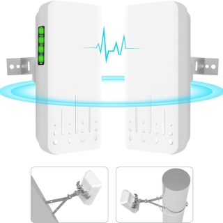 Point to Point Wireless Bridge Outdoor
  with Mount for Starlink Internet, 2KM 5.8G Network WiFi Bridges Extender CPE
  Access Point with 14DBi Antenna 2 100Mbps LAN Port 24V PoE Injector 2-Pack - Kenya