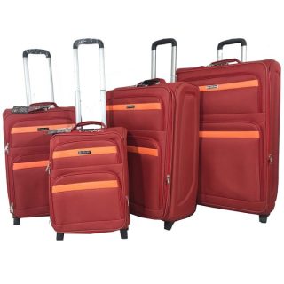 STARLIFE Fabric Jacquard Trolley Luggage for Travel 4 PCS Set 20″24″28″32″, SL-T58 Red - Kenya