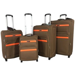 STARLIFE Fabric Jacquard Trolley Luggage for Travel 4 PCS Set 20″24″28″32″, SL-T58 Brown - Kenya
