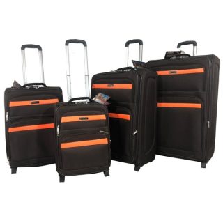 STARLIFE Fabric Jacquard Trolley Luggage for Travel 4 PCS Set 20″24″28″32″, SL-T58 Black - Kenya