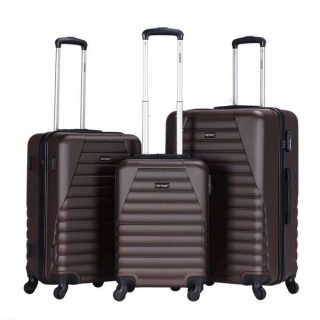 VIPTOUR Hard Side 3 Piece Suitcase Luggage Set of 20/24/28 Inches, VT-A392 Brown - Kenya