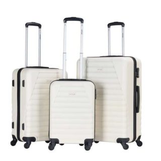 VIPTOUR Hard Side 3 Piece Suitcase Luggage Set of 20/24/28 Inches, VT-A392 Off White - Kenya