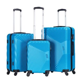 VIPTOUR 3 Pieces Trolley Luggage Set 20/24/28 Inches With Spinner Wheels & Number Lock, VT-A394 Light Blue - Kenya