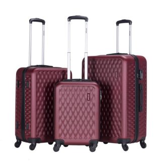 VIPTOUR Lightweight 3 Piece ABS Hard Shell Trolley Luggage Set 20/24/28 Inches, VT-A395 Burgundy - Kenya