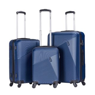 VIPTOUR Unisex Hardside Expandable 3 Piece ABS Trolley Luggage Set 20/24/28 Inch, VT-A396 Dark Blue - Kenya