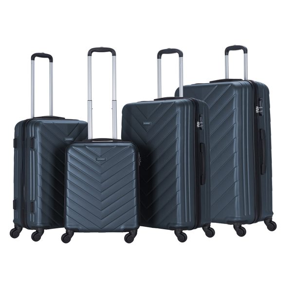 STARGOLD 4 Piece ABS Hard Side Spinner Trolley Luggage Set With TSA Lock 20/24/28/32 Inch, SG-T93D Charcoal - Kenya