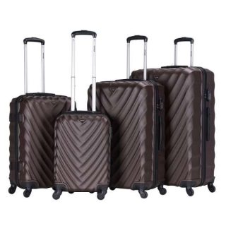 VIPTOUR 4 Piece ABS Hard Side Spinner Trolley Luggage Set With TSA Lock 20/24/28/32 Inch, VT-A385 Brown - Kenya