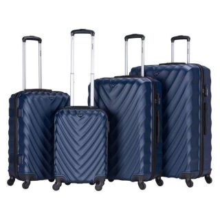 VIPTOUR 4 Piece ABS Hard Side Spinner Trolley Luggage Set With TSA Lock 20/24/28/32 Inch, VT-A385 Deep Blue - Kenya