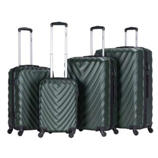 VIPTOUR 4 Piece ABS Hard Side Spinner Trolley Luggage Set With TSA Lock 20/24/28/32 Inch, VT-A385 Dark Green - Kenya