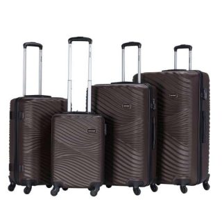 VIPTOUR 4 Piece ABS Hard Side Spinner Trolley Luggage Set With TSA Lock 20/24/28/32 Inch, VT-A387 Brown - Kenya
