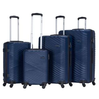 VIPTOUR 4 Piece ABS Hard Side Spinner Trolley Luggage Set With TSA Lock 20/24/28/32 Inch, VT-A387 Dark Blue - Kenya