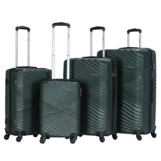 VIPTOUR 4 Piece ABS Hard Side Spinner Trolley Luggage Set With TSA Lock 20/24/28/32 Inch, VT-A387 Dark Green - Kenya