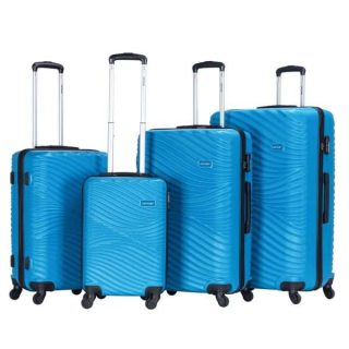 VIPTOUR 4 Piece ABS Hard Side Spinner Trolley Luggage Set With TSA Lock 20/24/28/32 Inch, VT-A387 Light Blue - Kenya