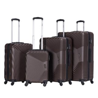 VIPTOUR 4 Piece ABS Hard Side Spinner Trolley Luggage Set With TSA Lock 20/24/28/32 Inch, VT-A388 Brown - Kenya