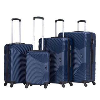 VIPTOUR 4 Piece ABS Hard Side Spinner Trolley Luggage Set With TSA Lock 20/24/28/32 Inch, VT-A388 Dark Blue - Kenya