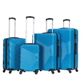 VIPTOUR 4 Piece ABS Hard Side Spinner Trolley Luggage Set With TSA Lock 20/24/28/32 Inch, VT-A388 Light Blue - Kenya