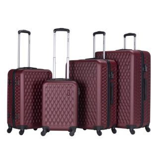 VIPTOUR 4 Piece ABS Hard Side Spinner Trolley Luggage Set With TSA Lock 20/24/28/32 Inch, VT-A389 Burgundy - Kenya