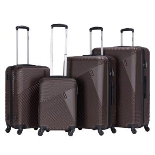 VIPTOUR 4 Piece ABS Hard Side Spinner Trolley Luggage Set With TSA Lock 20/24/28/32 Inch, VT-A390 Brown - Kenya