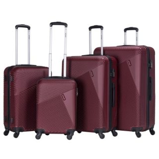 VIPTOUR 4 Piece ABS Hard Side Spinner Trolley Luggage Set With TSA Lock 20/24/28/32 Inch, VT-A390 Burgundy - Kenya