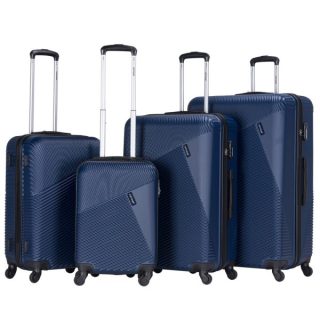 VIPTOUR 4 Piece ABS Hard Side Spinner Trolley Luggage Set With TSA Lock 20/24/28/32 Inch, VT-A390 Dark Blue - Kenya