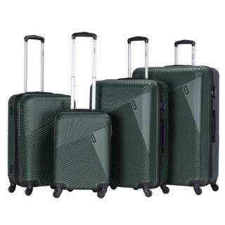 VIPTOUR 4 Piece ABS Hard Side Spinner Trolley Luggage Set With TSA Lock 20/24/28/32 Inch, VT-A390 Dark Green - Kenya