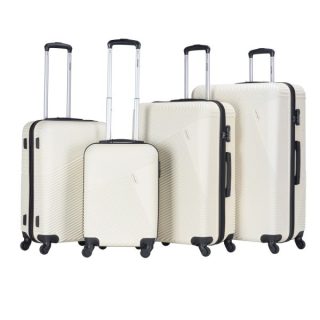 VIPTOUR 4 Piece ABS Hard Side Spinner Trolley Luggage Set With TSA Lock 20/24/28/32 Inch, VT-A390 Off White - Kenya