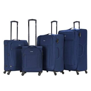 VIPTOUR 4 Piece Fabric Jacquard Trolley Luggage Set With TSA Lock 20/24/28/32 Inch, VT-A381 Navy - Kenya