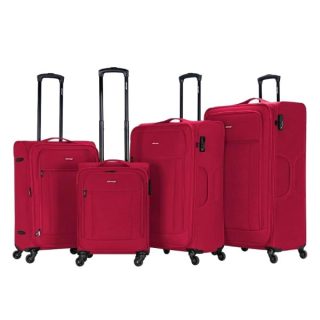 VIPTOUR 4 Piece Fabric Jacquard Trolley Luggage Set With TSA Lock 20/24/28/32 Inch, VT-A381 Red - Kenya
