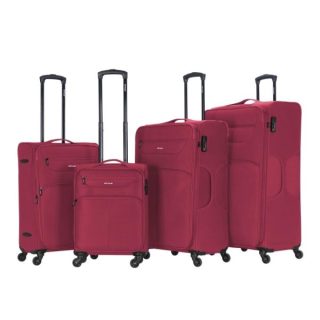 VIPTOUR 4 Piece Fabric Jacquard Trolley Luggage Set With TSA Lock 20/24/28/32 Inch, VT-A382 Red - Kenya