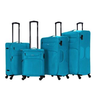 VIPTOUR 4 Piece Fabric Jacquard Trolley Luggage Set With TSA Lock 20/24/28/32 Inch, VT-A382 Turquoise - Kenya