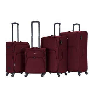 VIPTOUR 4 Piece Fabric Jacquard Trolley Luggage Set With TSA Lock 20/24/28/32 Inch, VT-A383-BURGUNDY - Kenya