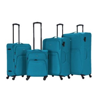 VIPTOUR 4 Piece Fabric Jacquard Trolley Luggage Set With TSA Lock 20/24/28/32 Inch, VT-A383-Turquoise - Kenya