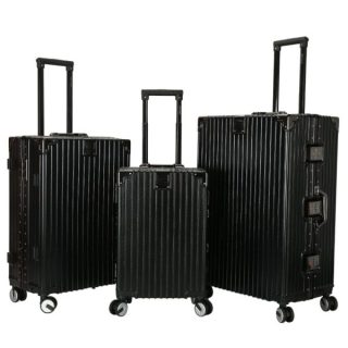 VIPTOUR PC Hard Side Zipperless Luggage Set of 3 PCS Suitcase 360° Rotational Wheels And Lockable System Travel Bag, VT-PC414 Black - Kenya