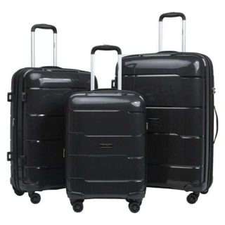 STARGOLD PP Hard Side Luggage Set OF 3 Pieces Bag 360° Double Spinner Wheels With TSA Lock, SG-PP60 BLACK - Kenya