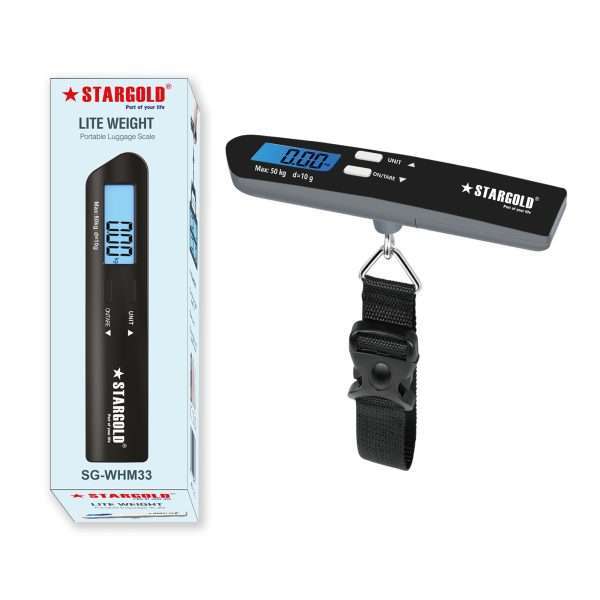 STARGOLD Digital Luggage Weight Scale- 50 KG Portable Handheld Luggage Scale with Hook and Strong Straps, Backlit LCD Display, SG-WSM33 - Kenya - Image 2
