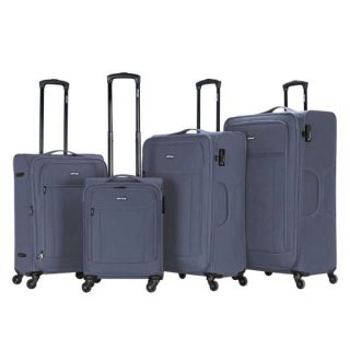 VIPTOUR 4 Piece Fabric Jacquard Trolley Luggage Set With TSA Lock 20/24/28/32 Inch, VT-A381 Charcoal - Kenya