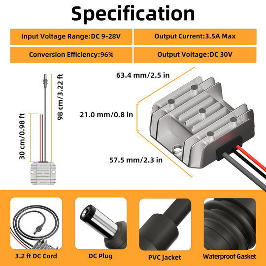 DC 9V to 28V Boost Converter with DC
  Power Cable for Starlink Mini - Kenya - Image 2