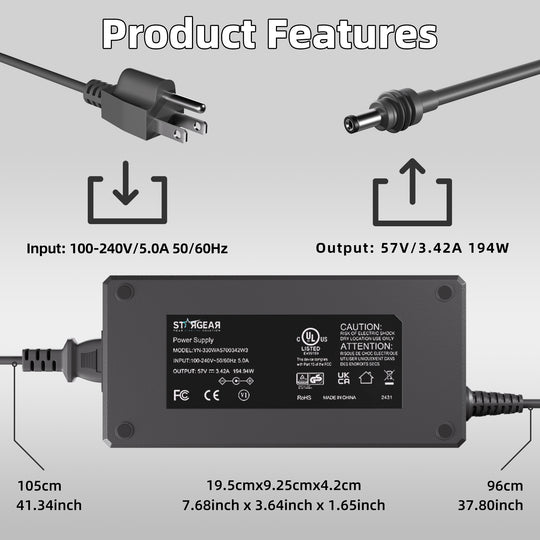 Starlink Gen 3 195W AC to DC Power Supply
  Adapter with AC Cord - Kenya - Image 2