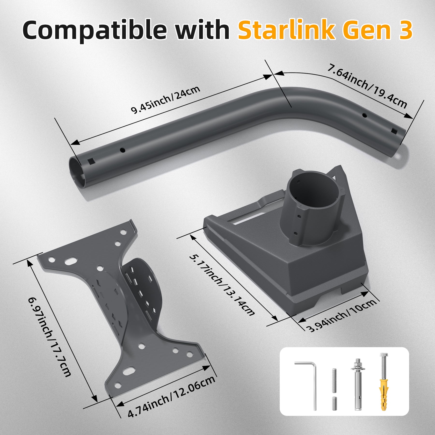 Starlink Gen 3 Standard Wall & Roof
  Mount Kit with Stainless Steel Pipe Adapter and Pole - Kenya - Image 8