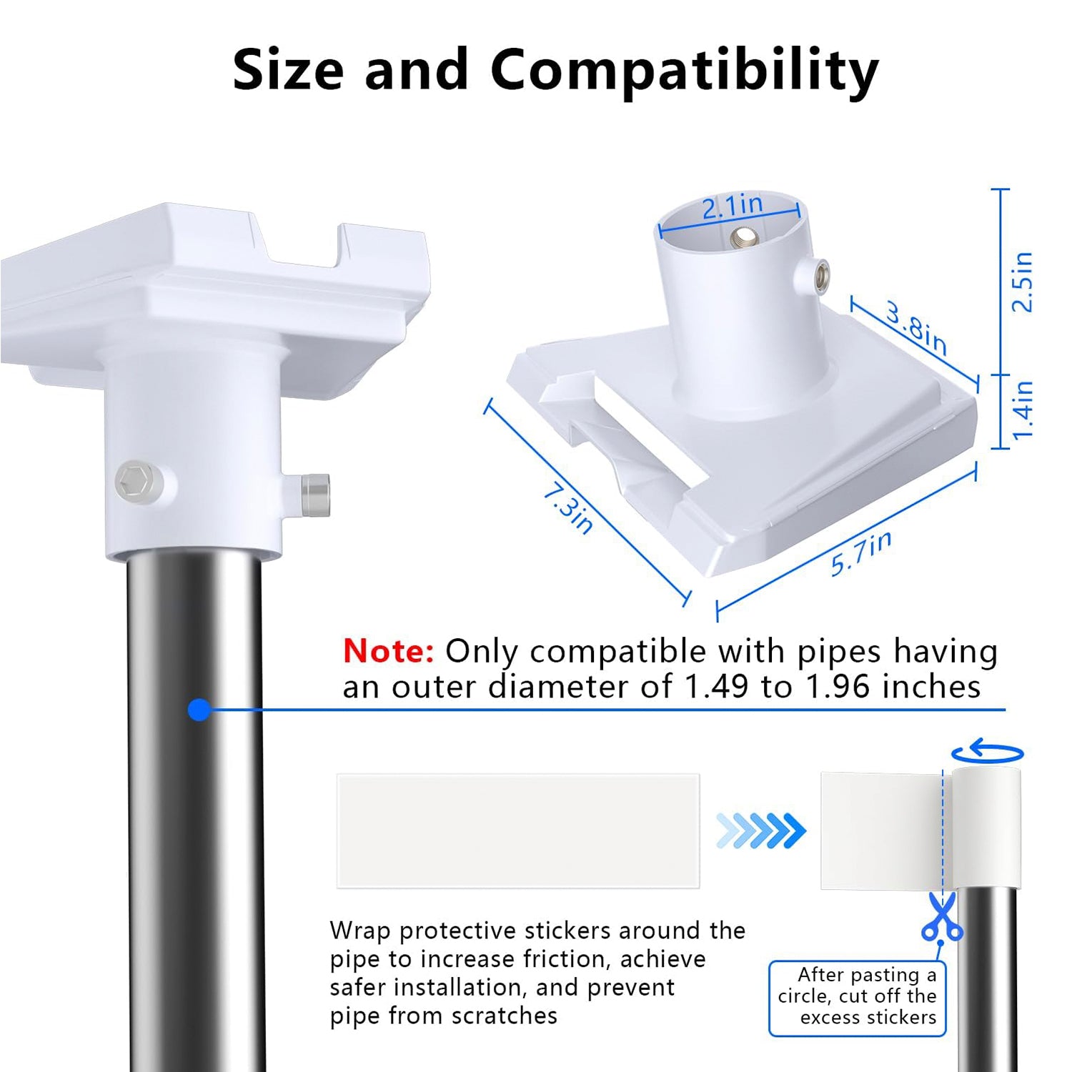Starlink Gen3 Pipe Adapter Kickstand for
  Pole Mounting Fits 1.49-1.96" Poles - Kenya - Image 8