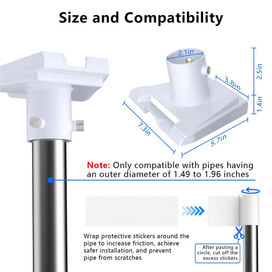 Starlink Gen3 Pipe Adapter Kickstand for
  Pole Mounting Fits 1.49-1.96" Poles - Kenya - Image 2