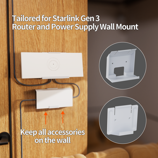 Starlink Gen3 Router and Power Supply
  Wall Mount Kit - No Drill Installation - Kenya - Image 2