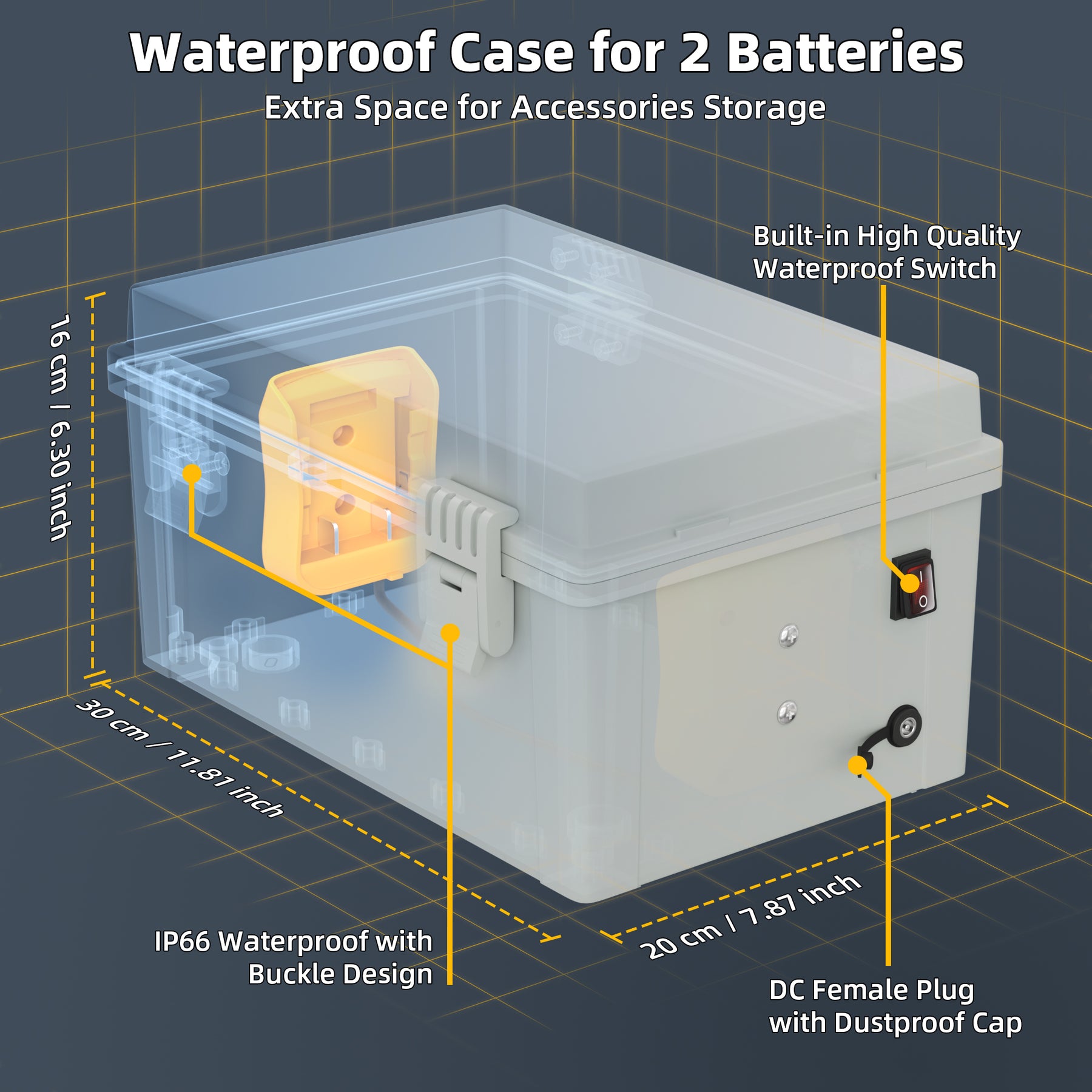Starlink Mini Dual Dewalt 18V/20V Battery
  Adapter Box with DC Plug & Switch - Kenya - Image 8